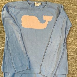 Vineyard vines girls, 100% cotton sweater with pink whale.